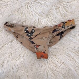 Tan floral Boys + Arrows bikini bottom, XS